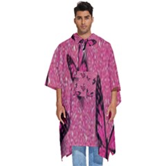 Butterfly, Girl, Pink, Wallpaper Men s Hooded Rain Ponchos by nateshop