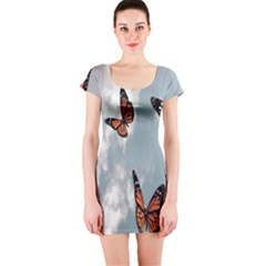 Aesthetic Butterfly , Butterflies, Nature, Short Sleeve Bodycon Dress by nateshop