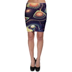 Psychedelic Trippy Abstract 3d Digital Art Bodycon Skirt