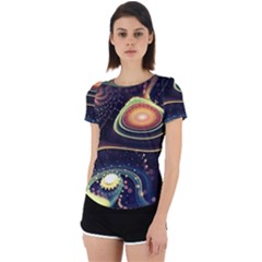 Psychedelic Trippy Abstract 3d Digital Art Back Cut Out Sport T-shirt by Bedest