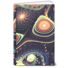 Psychedelic Trippy Abstract 3d Digital Art 8  X 10  Hardcover Notebook