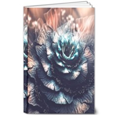 Blue And Brown Flower 3d Abstract Fractal 8  X 10  Hardcover Notebook