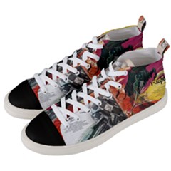 Left And Right Brain Illustration Splitting Abstract Anatomy Men s Mid-top Canvas Sneakers by Bedest