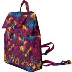 Psychedelic Digital Art Colorful Flower Abstract Multi Colored Buckle Everyday Backpack by Bedest