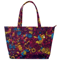 Psychedelic Digital Art Colorful Flower Abstract Multi Colored Back Pocket Shoulder Bag  by Bedest