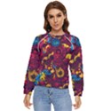 Psychedelic Digital Art Colorful Flower Abstract Multi Colored Women s Long Sleeve Raglan T-Shirt View1