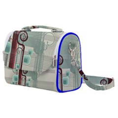 Green Red And White Line Digital Abstract Art Satchel Shoulder Bag