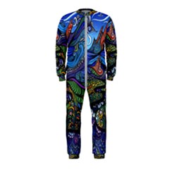 Multicolored Abstract Painting Artwork Psychedelic Colorful Onepiece Jumpsuit (kids) by Bedest