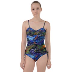 Multicolored Abstract Painting Artwork Psychedelic Colorful Sweetheart Tankini Set by Bedest
