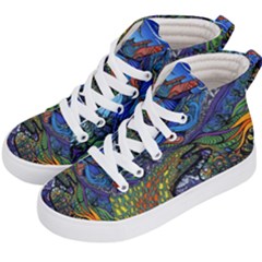 Multicolored Abstract Painting Artwork Psychedelic Colorful Kids  Hi-top Skate Sneakers by Bedest