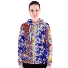 Psychedelic Colorful Abstract Trippy Fractal Mandelbrot Set Women s Zipper Hoodie