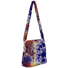 Psychedelic Colorful Abstract Trippy Fractal Mandelbrot Set Zipper Messenger Bag