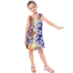 Psychedelic Colorful Abstract Trippy Fractal Mandelbrot Set Kids  Sleeveless Dress by Bedest
