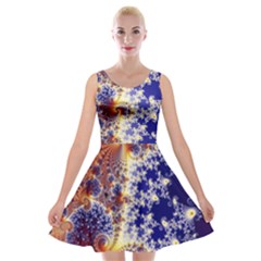 Psychedelic Colorful Abstract Trippy Fractal Mandelbrot Set Velvet Skater Dress