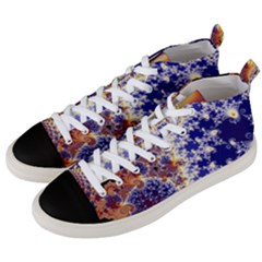 Psychedelic Colorful Abstract Trippy Fractal Mandelbrot Set Men s Mid-top Canvas Sneakers
