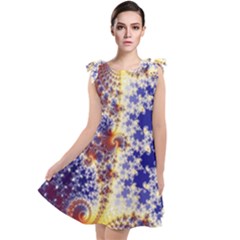 Psychedelic Colorful Abstract Trippy Fractal Mandelbrot Set Tie Up Tunic Dress