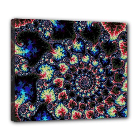 Psychedelic Colorful Abstract Trippy Fractal Deluxe Canvas 24  X 20  (stretched) by Bedest