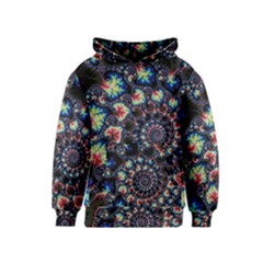 Psychedelic Colorful Abstract Trippy Fractal Kids  Pullover Hoodie by Bedest