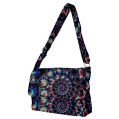 Psychedelic Colorful Abstract Trippy Fractal Full Print Messenger Bag (m) by Bedest