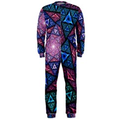 Purple Psychedelic Art Pattern Mosaic Design Fractal Art Onepiece Jumpsuit (men) by Bedest