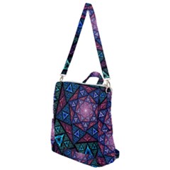 Purple Psychedelic Art Pattern Mosaic Design Fractal Art Crossbody Backpack