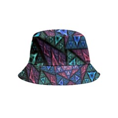 Purple Psychedelic Art Pattern Mosaic Design Fractal Art Inside Out Bucket Hat (kids) by Bedest