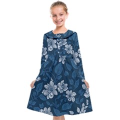 Pattern Flower Nature Kids  Midi Sailor Dress