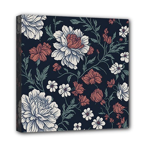 Flower Pattern Mini Canvas 8  X 8  (stretched) by Bedest