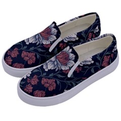 Flower Pattern Kids  Canvas Slip Ons