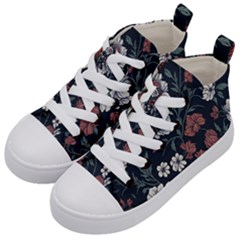 Flower Pattern Kids  Mid-top Canvas Sneakers by Bedest