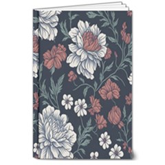 Flower Pattern 8  X 10  Hardcover Notebook