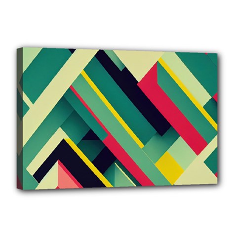 Abstract Geometric Design Pattern Canvas 18  X 12  (stretched) by Bedest