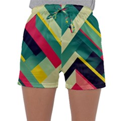 Abstract Geometric Design Pattern Sleepwear Shorts by Bedest