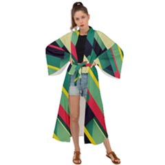 Abstract Geometric Design Pattern Maxi Kimono by Bedest