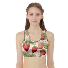 Strawberry Fruit Sports Bra With Border by Bedest