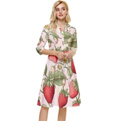 Strawberry Fruit Classy Knee Length Dress