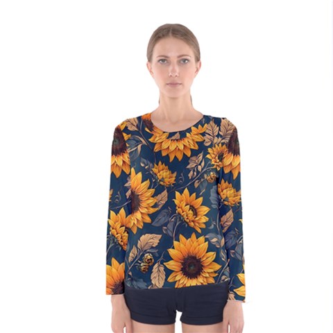 Flower Pattern Spring Women s Long Sleeve T-shirt by Bedest