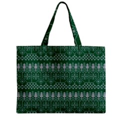 Christmas Knit Digital Zipper Mini Tote Bag