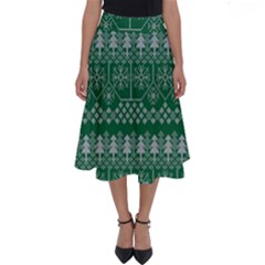 Christmas Knit Digital Perfect Length Midi Skirt by Mariart