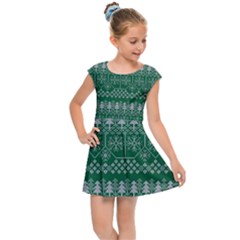 Christmas Knit Digital Kids  Cap Sleeve Dress by Mariart