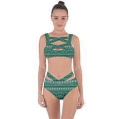 Christmas Knit Digital Bandaged Up Bikini Set 