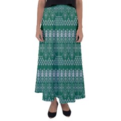 Christmas Knit Digital Flared Maxi Skirt