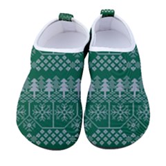 Christmas Knit Digital Men s Sock-style Water Shoes by Mariart