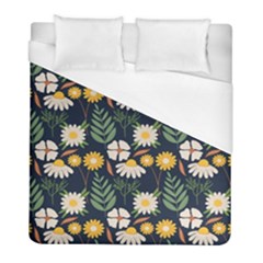 Flower Grey Pattern Floral Duvet Cover (full/ Double Size)