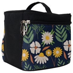 Flower Grey Pattern Floral Make Up Travel Bag (big)