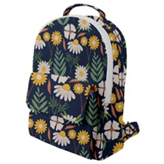 Flower Grey Pattern Floral Flap Pocket Backpack (small)