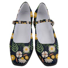 Flower Grey Pattern Floral Women s Mary Jane Shoes by Dutashop