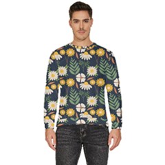 Flower Grey Pattern Floral Men s Fleece Sweatshirt