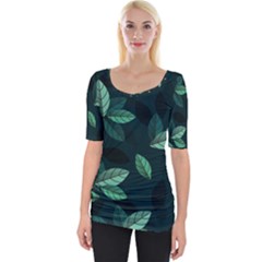 Foliage Wide Neckline T-Shirt