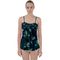 Foliage Babydoll Tankini Top